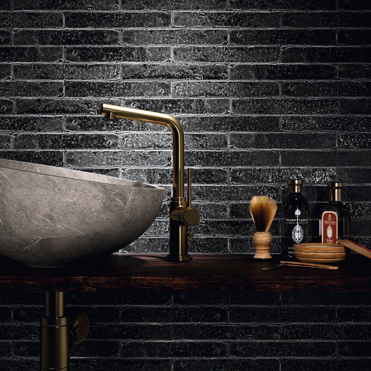 Small Format Coal Black Tiles-Tiles-Delforno