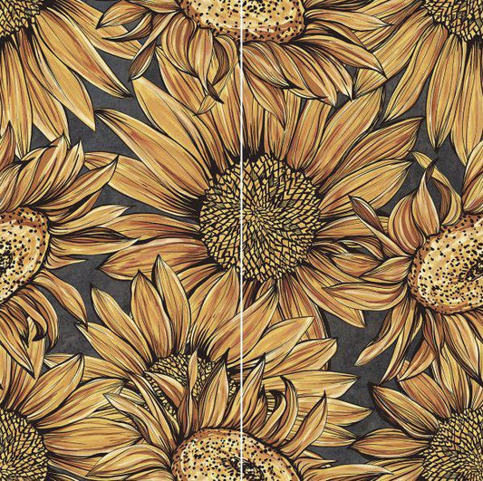 Botanicals : Golden Flower Tiles-Tiles-Delforno