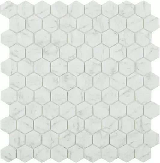 Mosaic Collection Carrara Hex Satin 35-Mosaic-Delforno