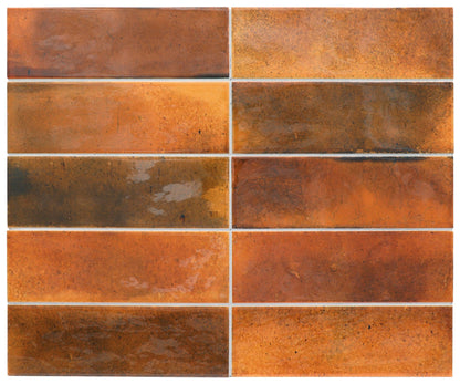 Small Format Hanoi Burnt Rojo 6.5x20-Tiles-Delforno