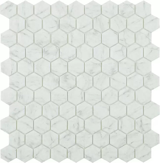 Mosaic Collection Carrara Hex Satin 35