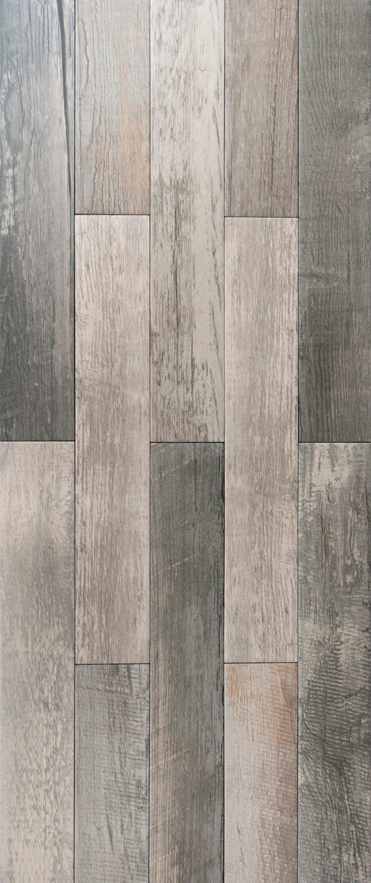 Woodlands 73 Vintage Grey Wood Effect Tile 10 x 60-Delforno